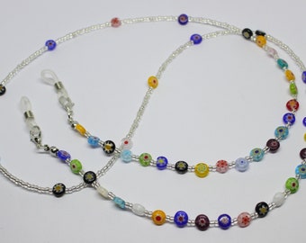 Millefiori Flower Beads Glasses Chain Eyeglasses Chain Sunglasses Chain Spectacles Holder