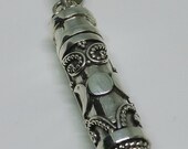Moonstone Sterling Silver Triple Moon Poison Wish Locket Pill Box Locket Sterling Silver Pendant