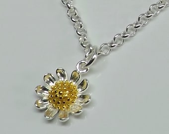 Sterling Silber Daisy Blume Fußkettchen Knöchel Armband vergoldet Blume Fußkettchen Geschenk für ihre Brautjungferngeschenk