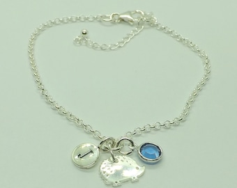 Sterling zilveren gepersonaliseerd kleine egel Charm armband eerste geboorte charme Sterling Zilver eerste armband cadeau voor haar
