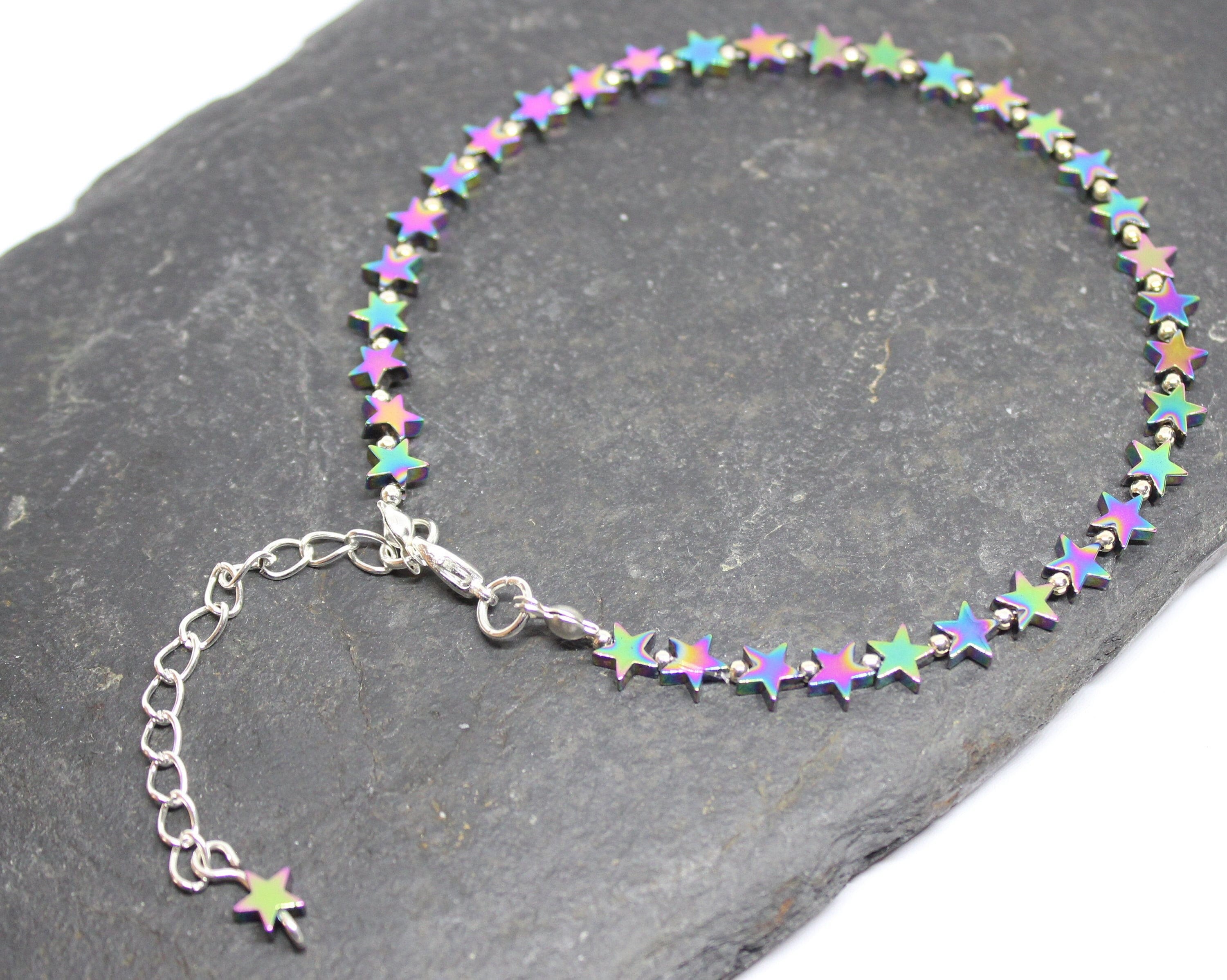 Flexible Lanyard String Bracelet Layard Anklet-lanyard W Heart Bead Jewelry  Lanyard W Star Bead Jewelry Stretch Bracelet Stretch Anklet 