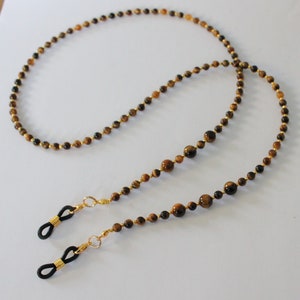 Tiger Eye Gemstone Glasses Chain, Tiger Eye Sunglasses Chain, Gemstone Spectacles Holder, Glasses Holder, Simply Gemstone Range image 3