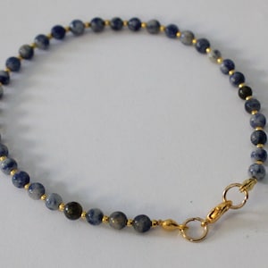 Sodalite Gemstone Anklet, Simply Gemstones Anklet, Beach Anklet, Boho Anklet, Ankle Bracelet, Ankle Jewellery