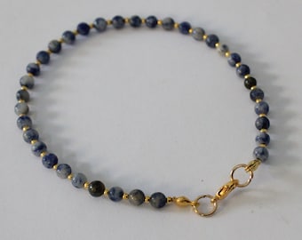 Sodalite Gemstone Anklet, Simply Gemstones Anklet, Beach Anklet, Boho Anklet, Ankle Bracelet, Ankle Jewellery