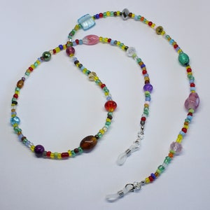 Dolly Mixture Eyeglasses Chain, Colourful Glass Beads Sunglasses Chain,  Mixed Beads Spectacles Holder, Bright Beaded Glasses Chain