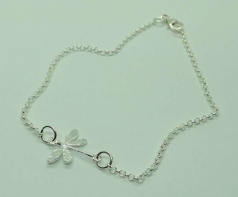 Sterling Silver Dragonfly Anklet Ankle Bracelet Sterling Silver Anklet Dragonfly Gift for Her Dragonfly Jewellery
