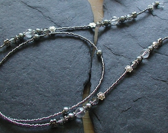 SILBERNE Mond Glasperlen Brillenkette Brillenhalter