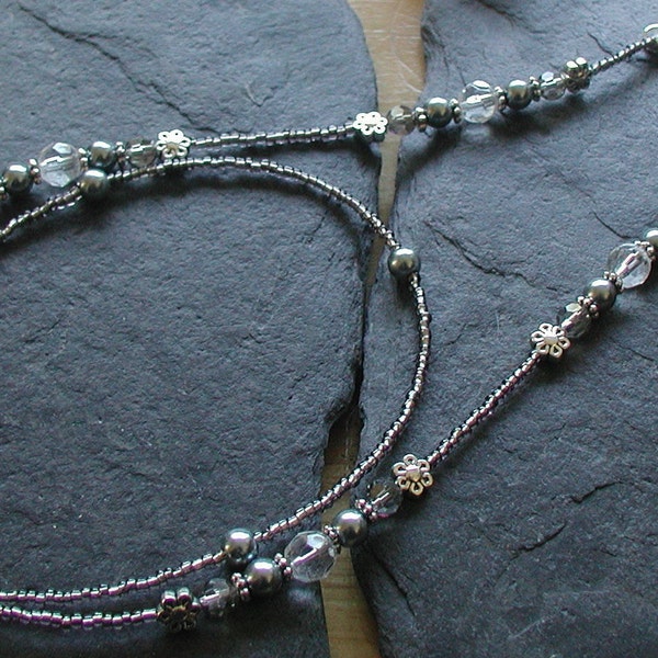 Beaded Eyeglass Chain With Moon Charms - Adjustable Bohemian Style Glasses Holder