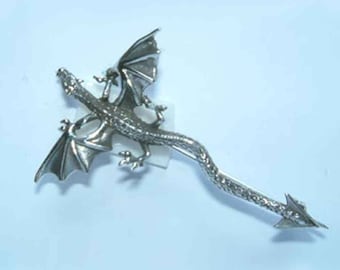 Sterling Silver Dragon Brooch Pin Dragon Pin