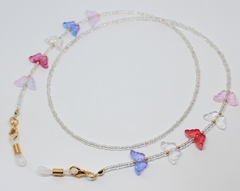 Butterfly Glasses Chain, Butterfly Sunglasses Strap, Butterfly Beads Spectacles Holder, Nature Inspired Butterfly Glasses Holder