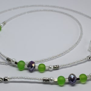 Suffragette Colours Glass Beaded Handmade Eye Glasses Chain, Suffragette Design Spectacles Holder, Sunglasses Chain, Gift For Her