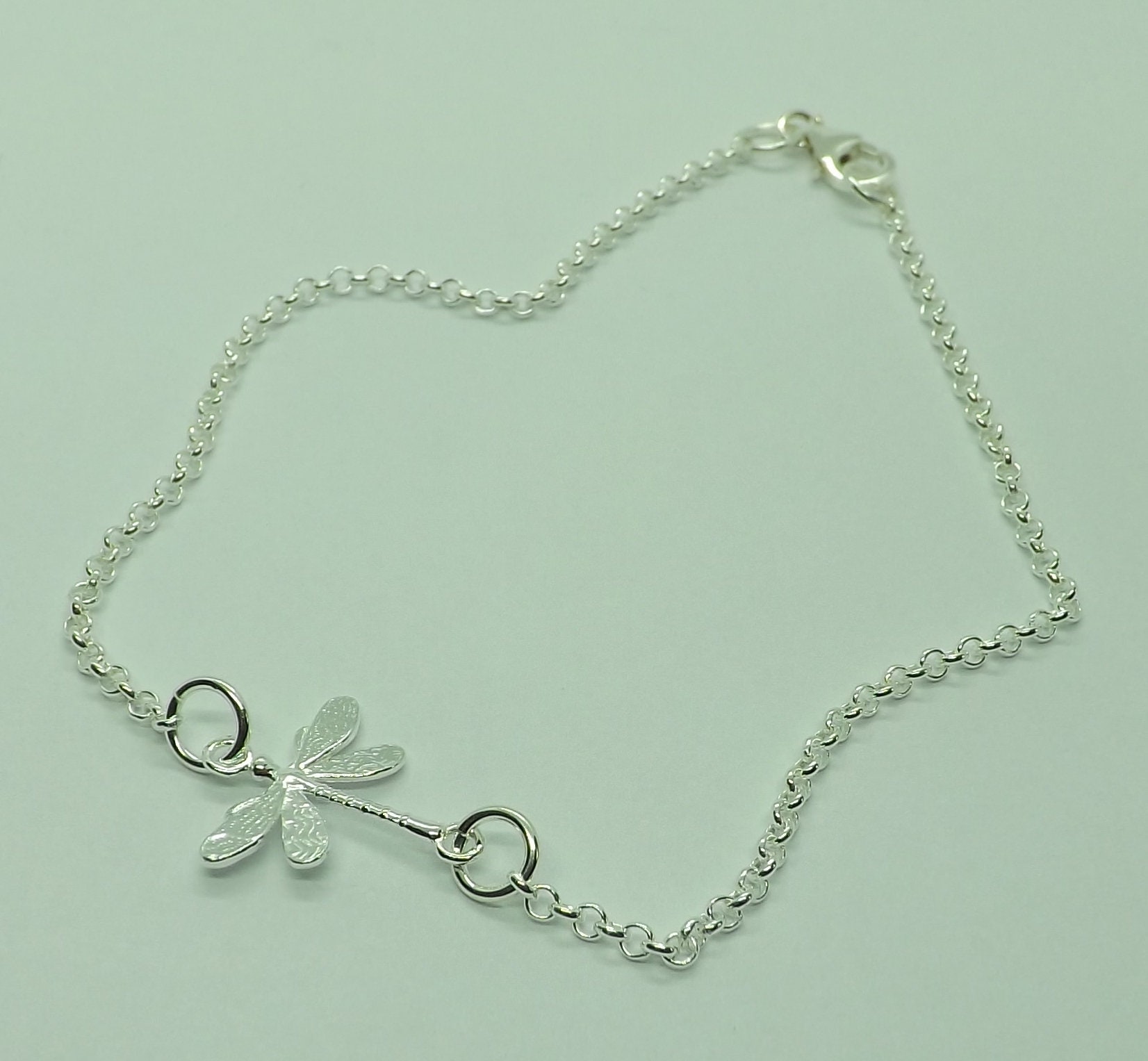 Sterling silver dragonfly anklet deals