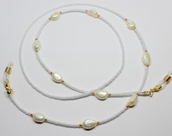 Pearls Glasses Chain, Pearly Glasses Chain, Pearls Spectacles Holder, Pearls Sunglasses Chain Necklace, Pearly Sunglasses Holder