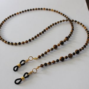 Tiger Eye Gemstone Glasses Chain, Tiger Eye Sunglasses Chain, Gemstone Spectacles Holder, Glasses Holder, Simply Gemstone Range image 2