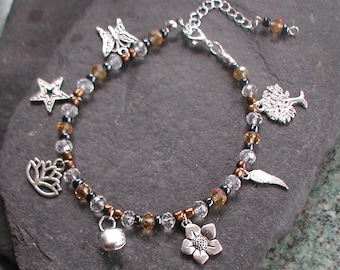Hippy Festival Charms Anklet Glass Beads Handmade Anklet Ankle Bracelet