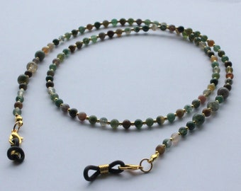 Indische Achat Edelstein Brillenkette, indische Achat Sonnenbrillen Kette, Edelstein Brillenhalter, Brillenhalter, Simply Gemstone Sortiment