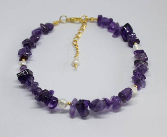 Natural Gemstone Chips and Freshwater Pearls Anklet, Gemstone and Pearls Ankle Bracelet, Gemstones Anklet, Freshwater Pearls Anklet