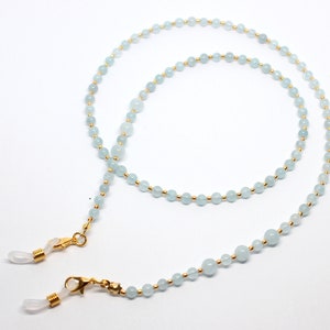Aquamarine Gemstone Glasses Chain, Aquamarine Sunglasses Chain, Gemstone Spectacles Holder, Glasses Holder, Simply Gemstone Range