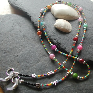 Beautiful &quot;Summer Festival&quot;  Beaded Glasses Chain, Spectacles Chain; Glasses Holder;  Glasses Lanyard