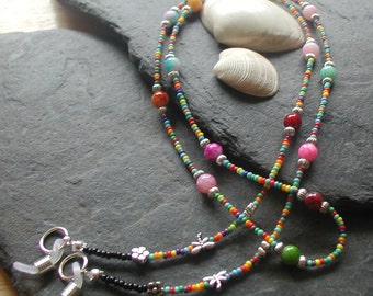 Beautiful "Summer Festival"  Beaded Glasses Chain, Spectacles Chain; Glasses Holder;  Glasses Lanyard