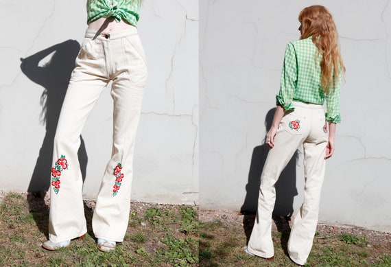 1970s Western Flares Jeans Country 26" waist High