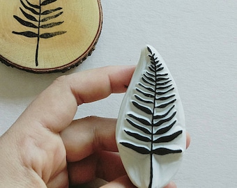 Fern / Tropical / hand carved rubber stamp /