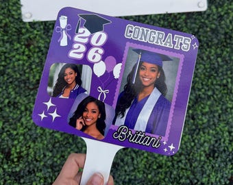 Custom Graduation Fan – NOT PAPER - Personalized Photo Sign | Class of 2026 Keepsake