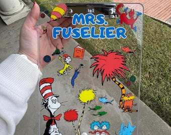 Custom Dr. Seuss Teacher Clipboard & Clipboard: Personalized Stationery Gift -- MAILED FAST!