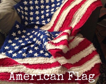 Pattern American Flag Rag Quilt