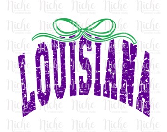 Louisiana Distressed Bow | Mardi Gras | Digital Download | SVG | PNG |