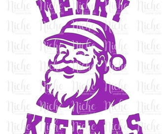 Merry Kiffmas Santa LSU Tigers |Digital Download | SVG | PNG |