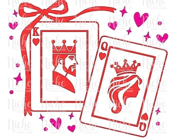 King & Queen of Hearts Cards | Digital Download | SVG | PNG |