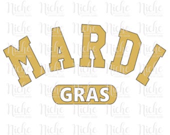 Mardi Gras Varsity Lettering | Digital Download | SVG | PNG |