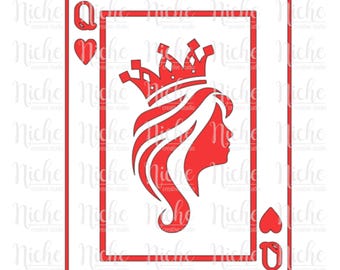 Queen of Hearts Card | Digital Download | SVG | PNG |