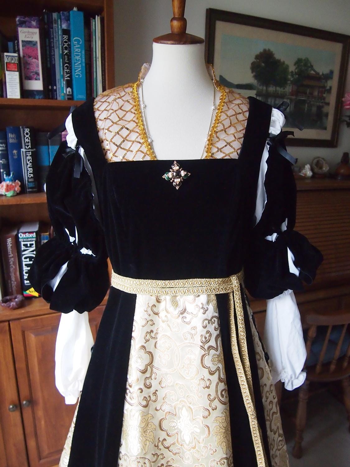 Black and Gold Renaissance Dress - Etsy