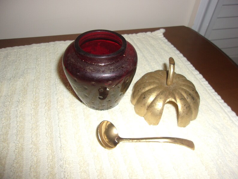 Ruby Red Strawberry Shaped AVON Jam Jar Vintage Serving Etsy