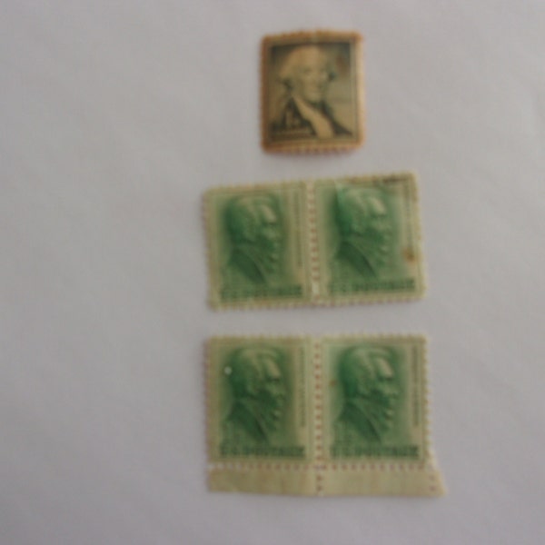 Timbres de 1 cent George Washington, Andrew Jackson