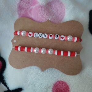 Beaded Stretchy Valentines Bracelets