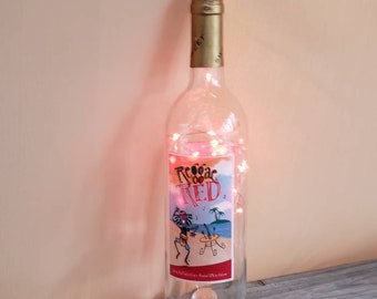 Reggae Starry Lights Wine Bottle Re-Purposed 750 ml Bottle Light