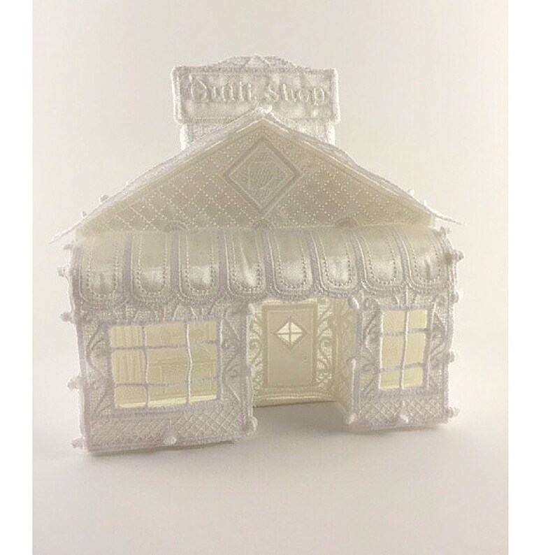 Christmas Village Quilt Shop, Free Standing Lace, FSL, Set Etsy
