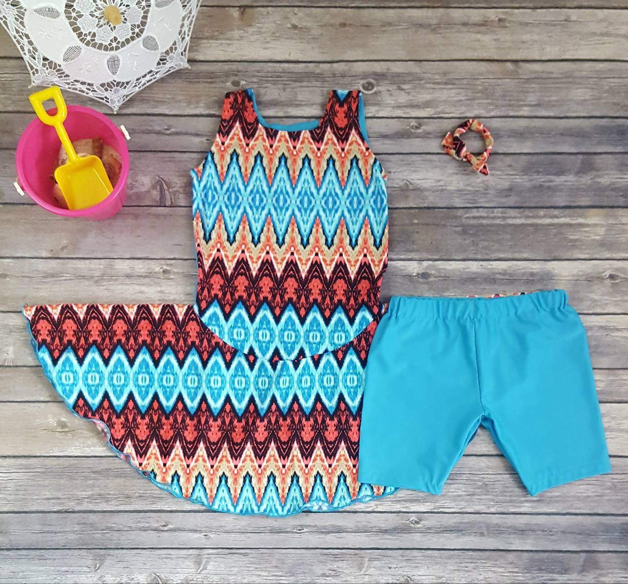 Modest Swim Dress Girls Modest Swimsuit Size 5 Swimwear Etsy