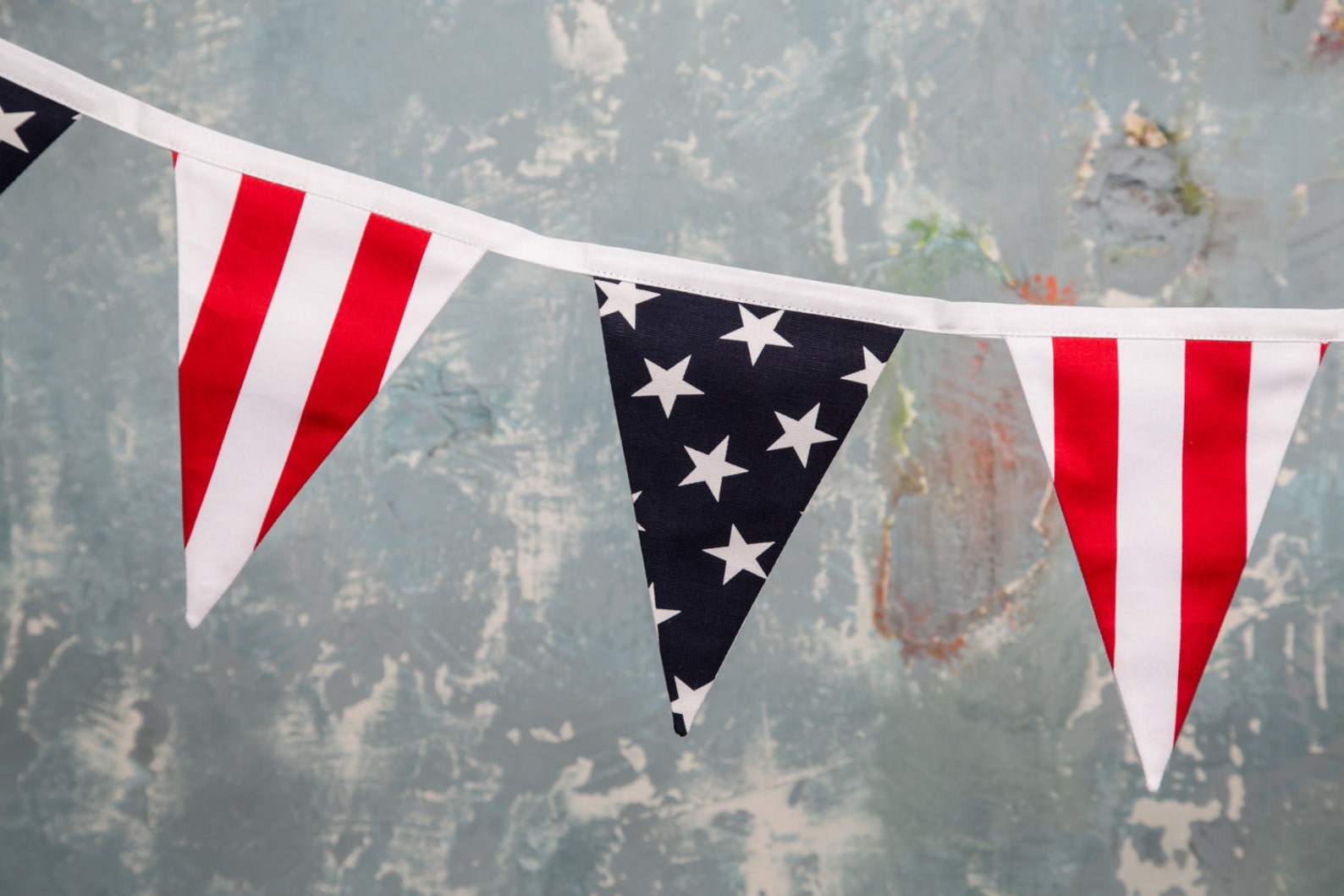 12 Cotton American Flag Garland Bunting. America's Etsy