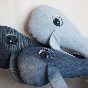 Stuffed cushion, Sad whale, Blue whale, Stuffed whale, Decorative pillow blue whale, Interior toy