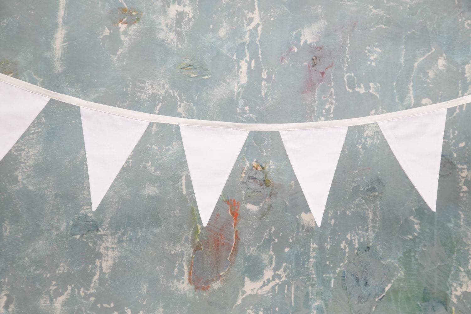 White Flags Garland Cotton Flag Garland Bunting Wedding Etsy UK