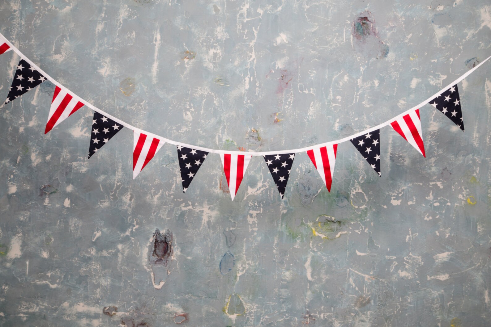 12 Cotton American Flag Garland Bunting. America's Etsy