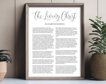 The Living Christ Printable Poster, LDS Proclamation (Digital Download)