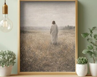 Jesus Christ 'Walk With Me' Print, Christian Wall Art (Digital Download)