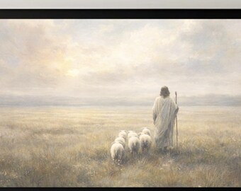 Jesus Christ The Good Shepherd Print, Christian Wall Art (Digital Download)