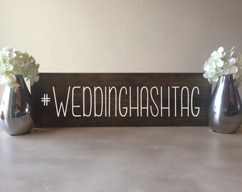 wedding hashtag sign etsy