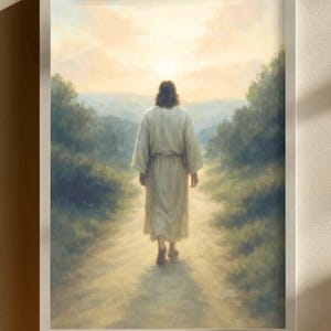Jesus Christ Walk With Me Print, LDS Picture of Christ Wall Art, Christian Wall Decor, Moses 6:34, 2026 LDS Youth Theme, Digital Download